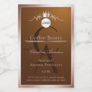 Brown Product Label Rosegold Frame Logo Monogram