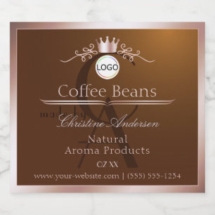 Brown Product Label Rosegold Frame Logo Monogram