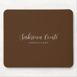 Brown Professional Calligraphy Trendy Modern Plain Mouse Pad