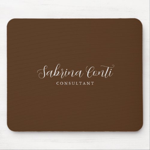 Brown Professional Calligraphy Trendy Modern Plain Mouse Pad