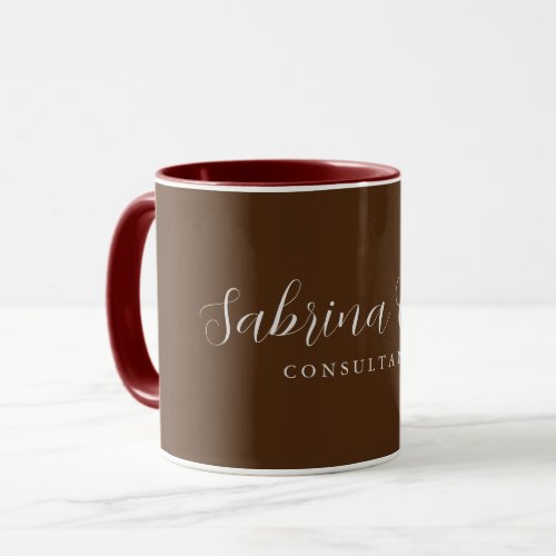 Brown Professional Calligraphy Trendy Modern Plain Mug