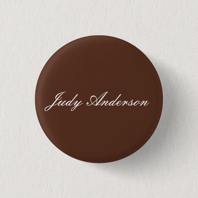 Brown Professional Plain Modern Elegant Button (Front)