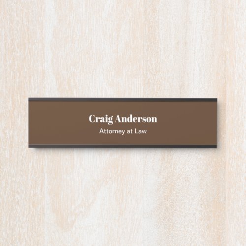 Brown Professional Plain Modern Elegant Door Sign