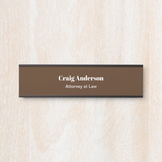 Brown Professional Plain Modern Elegant Door Sign (Front)