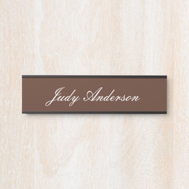 Brown Professional Plain Modern Elegant Door Sign (Front)