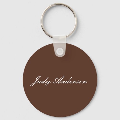 Brown Professional Plain Modern Elegant Keychain