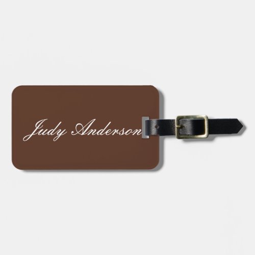 Brown Professional Plain Modern Elegant Luggage Tag