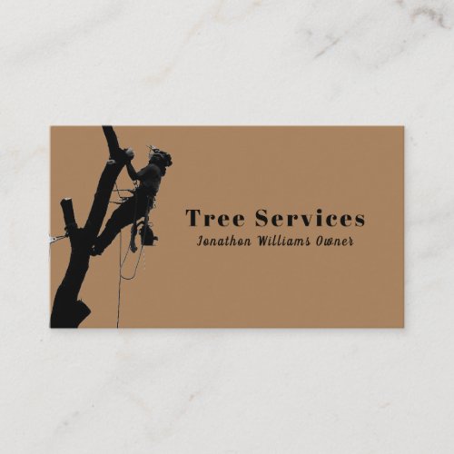Brown Professional Tree Trimming Service Business Card
