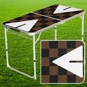 Brown Punk Rocker with Cup Triangles Tailgate Beer Pong Table