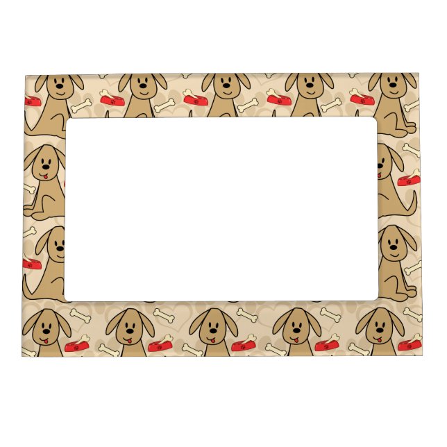 Brown Puppy Dog Design Magnetic Frame (Front)