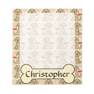 Brown Puppy Dog Design Personalize Notepad
