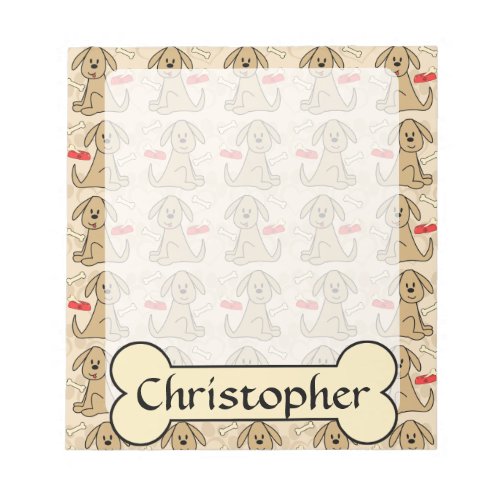 Brown Puppy Dog Design Personalize Notepad