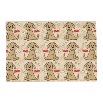 Brown Puppy Dog Design Personalize Placemat | Zazzle