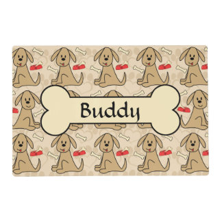 Brown Puppy Dog Design Personalize Placemat