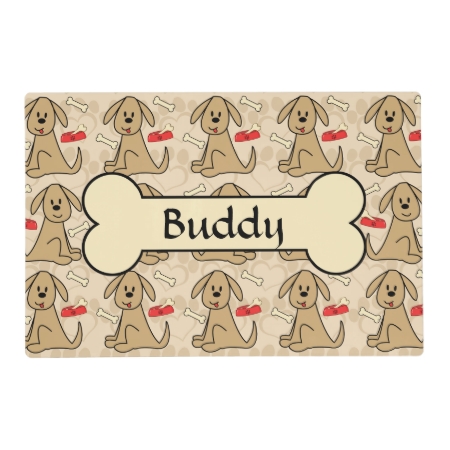 Brown Puppy Dog Design Personalize Placemat