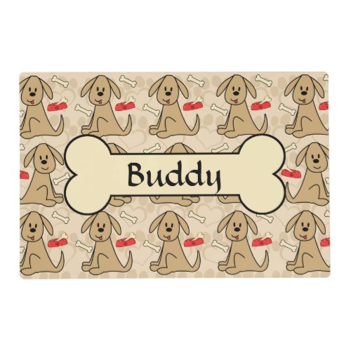 Brown Puppy Dog Design Personalize Placemat