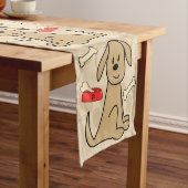 Brown Puppy Dog Design Short Table Runner (In Situ)