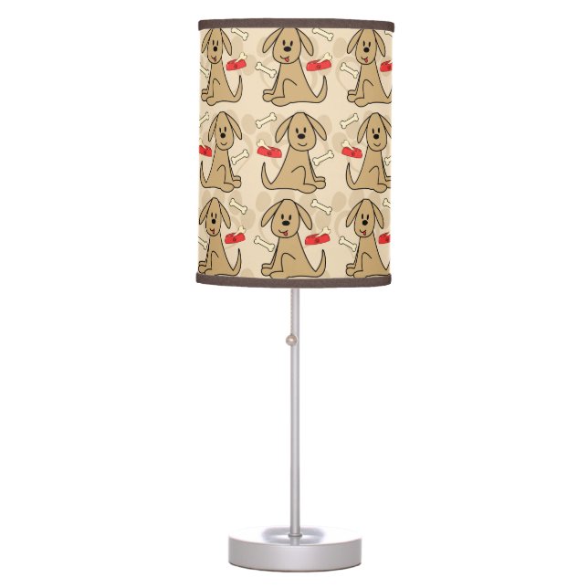 Brown Puppy Dog Design Table Lamp (Front)