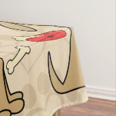 Brown Puppy Dog Design Tablecloth (In Situ)