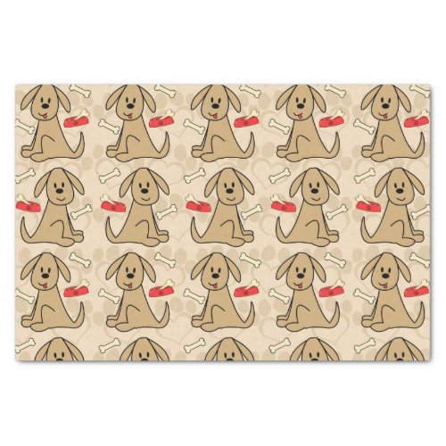Brown Puppy Dog Design Tissue Paper
