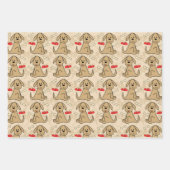 Brown Puppy Dog Design Wrapping Paper Sheets (Front 3)