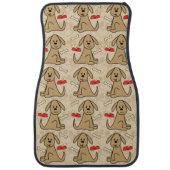 Brown Puppy Dog Graphic Design Personalize Car Mat (Front)