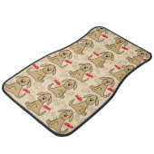 Brown Puppy Dog Graphic Design Personalize Car Mat (Angled)