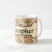 Brown Puppy Dog Graphic Design Personalize Coffee Mug (Front Right)