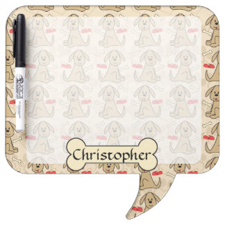 Brown Puppy Dog Graphic Design Personalize Dry-Erase Board