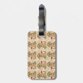 Brown Puppy Dog Graphic Design Personalize Luggage Tag (Back Vertical)