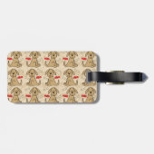 Brown Puppy Dog Graphic Design Personalize Luggage Tag (Back Horizontal)