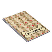 Brown Puppy Dog Graphic Design Personalize Notebook (Right Side)