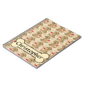 Brown Puppy Dog Graphic Design Personalize Notebook (Left Side)