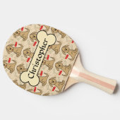 Brown Puppy Dog Graphic Design Personalize Ping-Pong Paddle (Side)