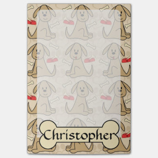 Brown Puppy Dog Graphic Design Personalize Post-it Notes