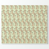 Brown Puppy Dog Pattern Wrapping Paper (Flat)