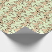Brown Puppy Dog Pattern Wrapping Paper (Corner)