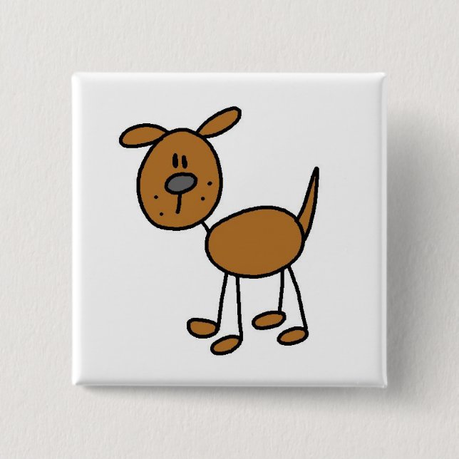 Brown Puppy Dog Tshirts and Gifts Button (Front)