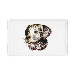 Brown Puppy Sketch  Acrylic Tray