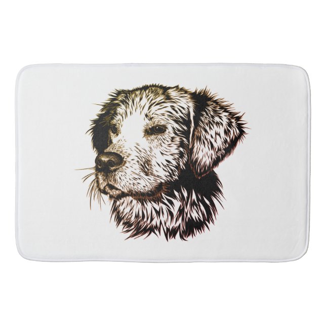 Brown Puppy Sketch  Bath Mat (Front)