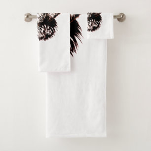 Brown Puppy Sketch  Bath Towel Set