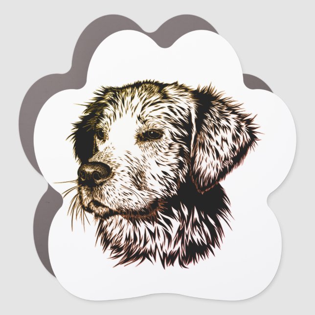 Brown Puppy Sketch  Car Magnet (Front)