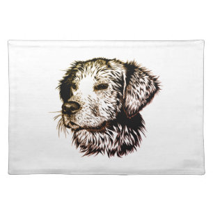 Brown Puppy Sketch Cloth Placemat