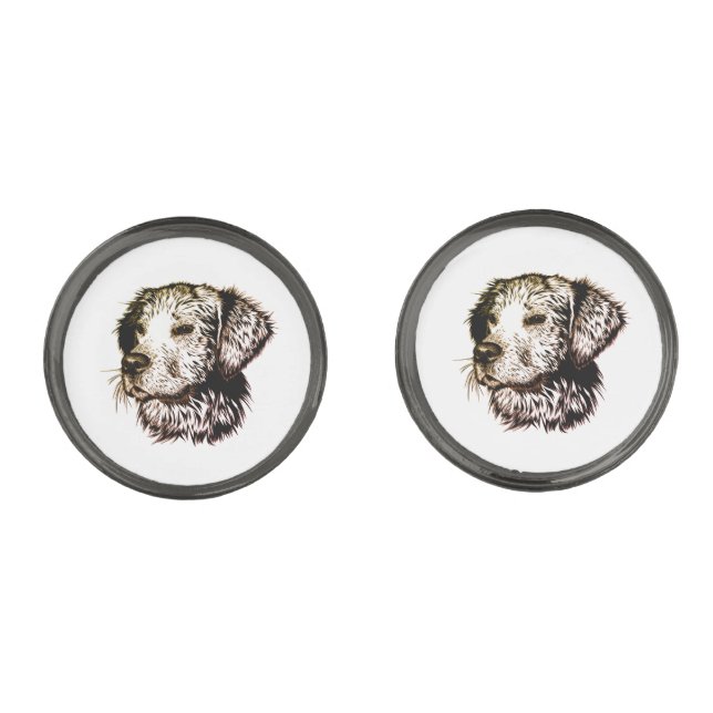 Brown Puppy Sketch  Cufflinks (Front)