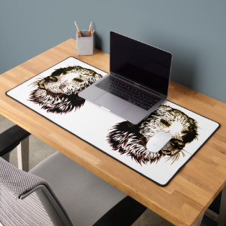 Brown Puppy Sketch  Desk Mat
