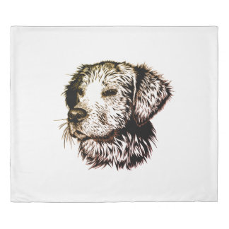 Brown Puppy Sketch  Duvet Cover