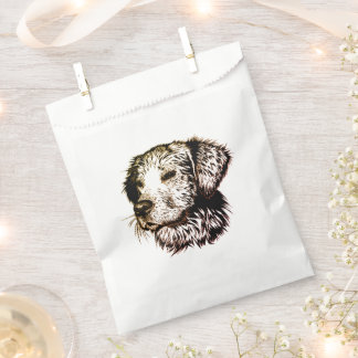 Brown Puppy Sketch Favor Bag