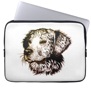 Brown Puppy Sketch Laptop Sleeve