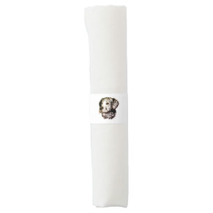 Brown Puppy Sketch  Napkin Bands