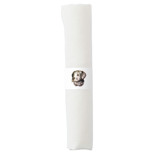 Brown Puppy Sketch  Napkin Bands (Front)